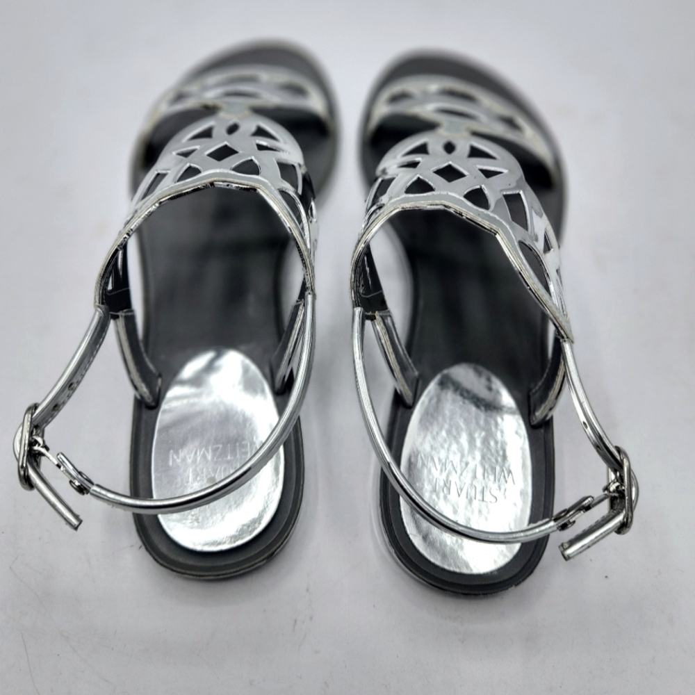 STUART WEITZMAN Gelfisher Laser-Cut Jelly Sandals In Graphite Size 8 - Picture 4 of 13